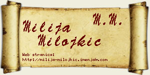 Milija Milojkić vizit kartica